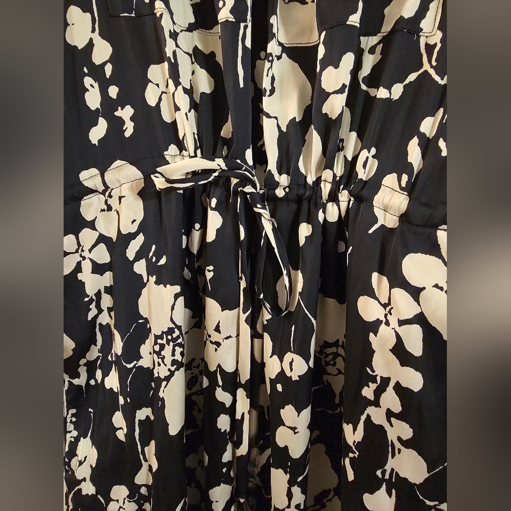 Joie Woman Navy Silk Like Button Print Dress, Size, S - Picture 10 of 14